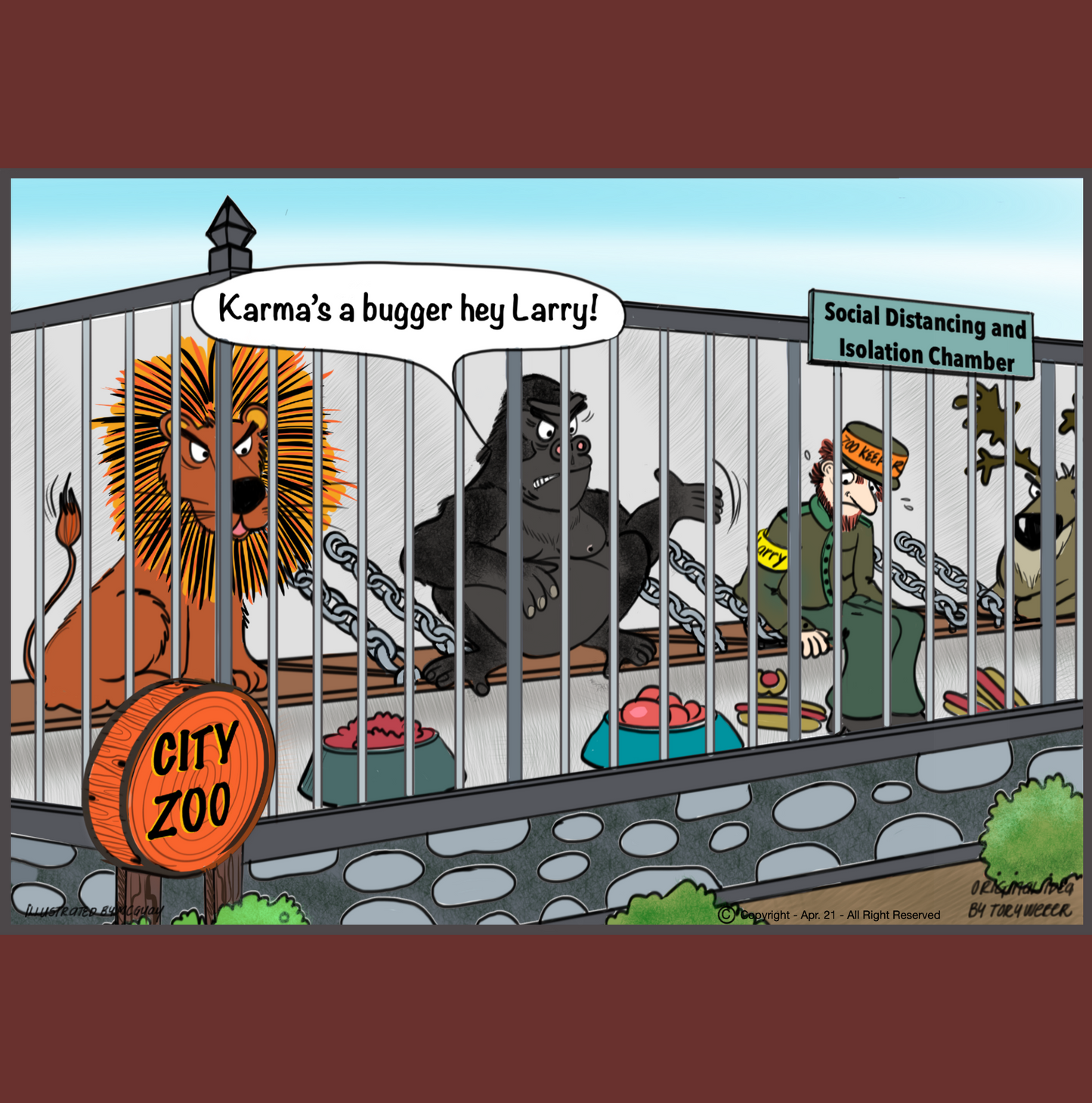 Karma At The Zoo Greeting Card